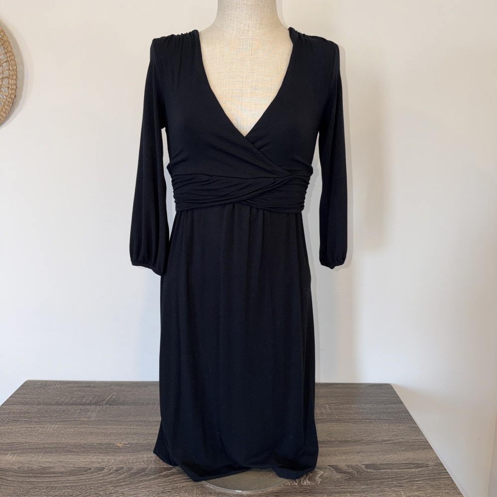 Boden Black Midi Dress Size 4 Regular Tea Dress